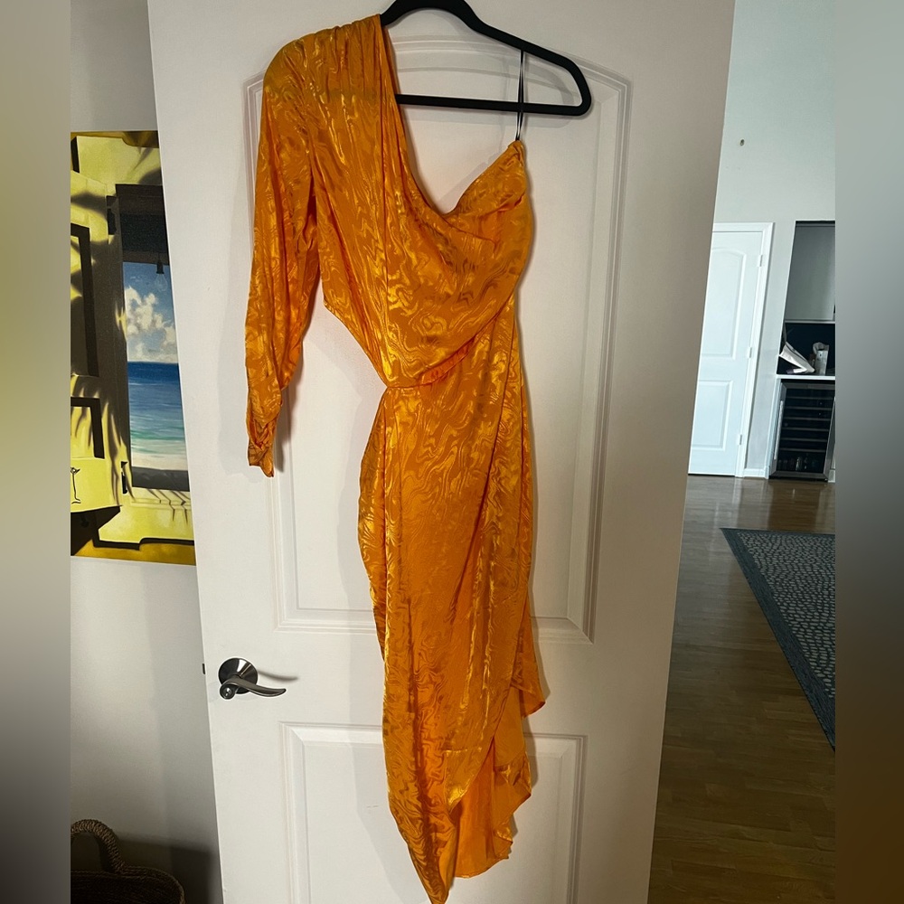 Zara one shoulder midi dress